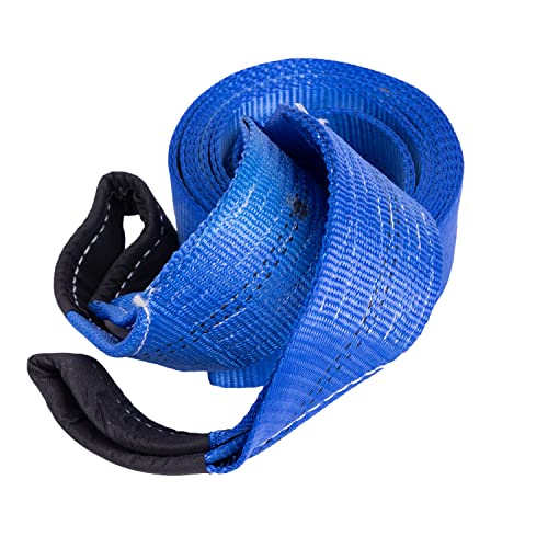 Sangle de treuil et remorquage HFS bleu 0,9 x 6,1 m pour traction voiture et utilitaire
