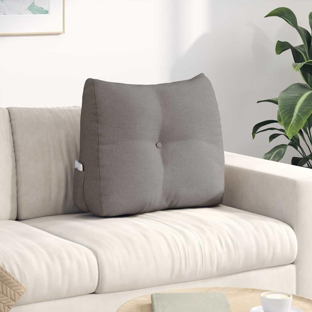 Cuscino per la schiena, 60 x 24 x 50 cm, in tessuto, cuscino lombare ergonomico con rivestimento sfoderabile, supporto ortopedico per divano, ufficio, auto, traspirante e antiscivolo