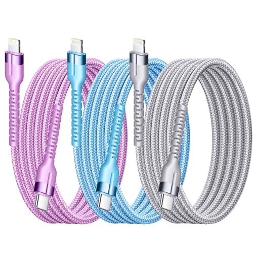 Cable USB C a Lightning Exeric de carga rápida paquete de 3 cables de 3 pies para iPhone