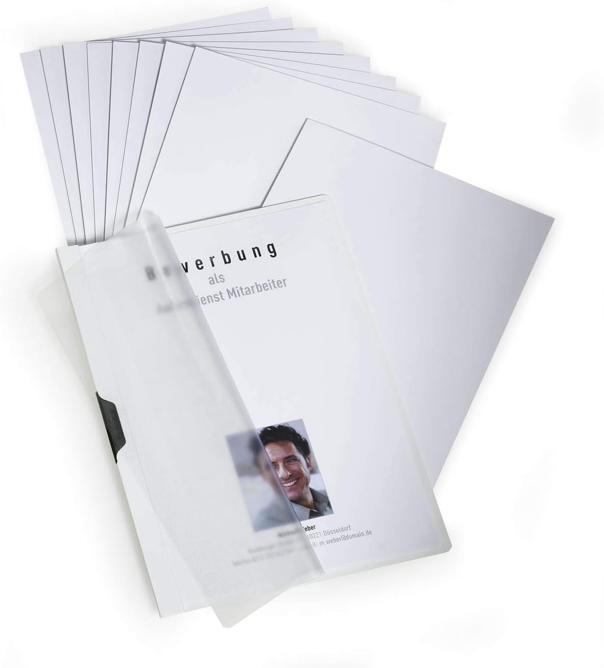 Durable Duraclip 258602 3 Piece Job Application Professional Folder Set - White