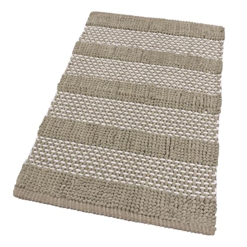 emmevi Tappeto Camera Scendiletto Bagno Cotone Intrecciato Tridimensionale Morbido Assorbente 50x80 Beige