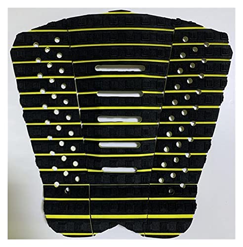 Surfboard Traction Pads EVA Foam 3Pcs Deck Pads Non-Slip Adhesive Grips (Color : Black with Yellow)