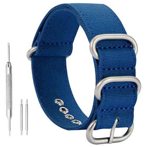 Lona Resistente importación Reloj Deportivo de reemplazo de Correa de Banda de Estilo de la 18mm Azul de para los Hombres Cover