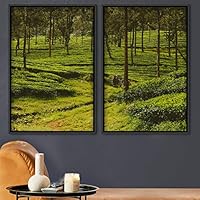 2 Piece Framed Canvas Wall Art Rustic Woods Canvas Prints Home Artwork Decoration for Living Room,Bedroom - 16