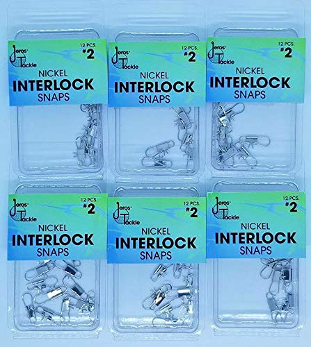 6 Packs of Jeros Tackle #2 Nickel Interlock Snaps 12pcs per Pack