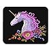 Produktbild Mauspads Fantasie Stickerei Patch Aufkleber Rosa Violette Mähne Pferd Blume Arrangieren Mohn Rose Cartoon Abzeichen Mauspad für Notebooks, Desktop-Computer Matten Bürobedarf 10x12 Zoll
