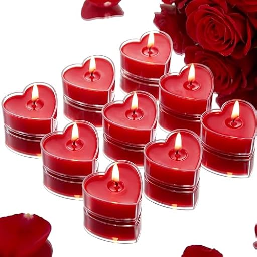 Velas de corazón, velas planas pequeñas, velas decorativas perfumadas para San Valentín, cumpleaños, fiestas, propuestas, bodas, fiestas, decoración del hogar (rojo) | Ya disponible en tu tienda friki favorita! En mundofriki.es!