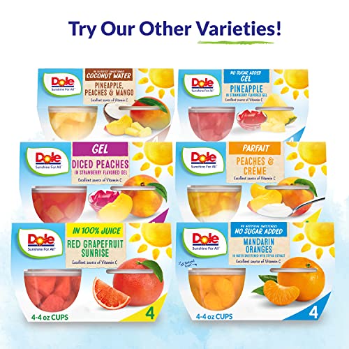 Dole Fruit Bowls Mandarin Oranges In 100% Juice, Gluten Free Healthy Snack, 4 Oz, 4 Cups #TOP5