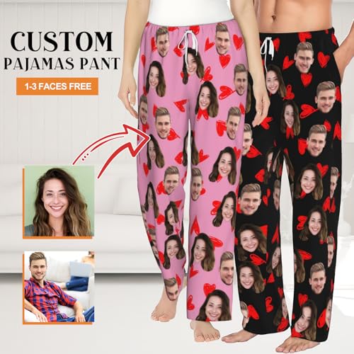 Personalized Pajamas Pants for Men Women, Custom Pet Pajama Pants with Photo Face, Customized Pjs Bottoms Christmas Gifts2
