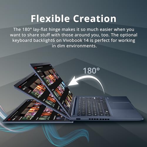 Image of ASUS Vivobook 14 inch FHD Business Laptop, Intel Core i5 1235U, 16GB RAM, 1TB PCIe SSD, Iris Xe Graphics, Backlit Keyboard, Fingerprint Sensor, HD Camera, WiFi 6, Win 11 Pro, Blue, 32GB Hotface USB Card