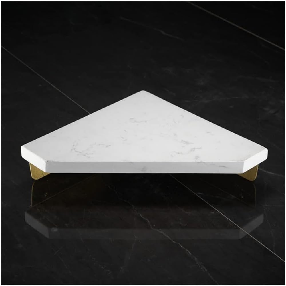 Singolo Livello B - Estante de ducha esquinero para baño, estantes flotantes, mármol, aluminio, latón, pared, piedra, champú, gel de ducha, estantes de cocina