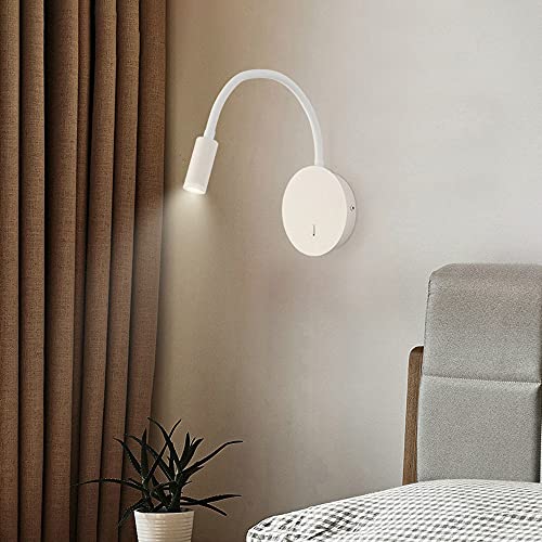 Foco de pared interior de 3W con interruptor y lámpara de cuello de cisne 6