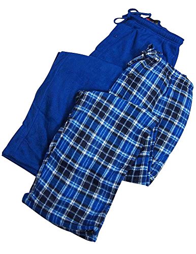 Hanes - Mens 2 Pack Micro Fleece Lounge Pant, Dark Blue 37527-X-Large