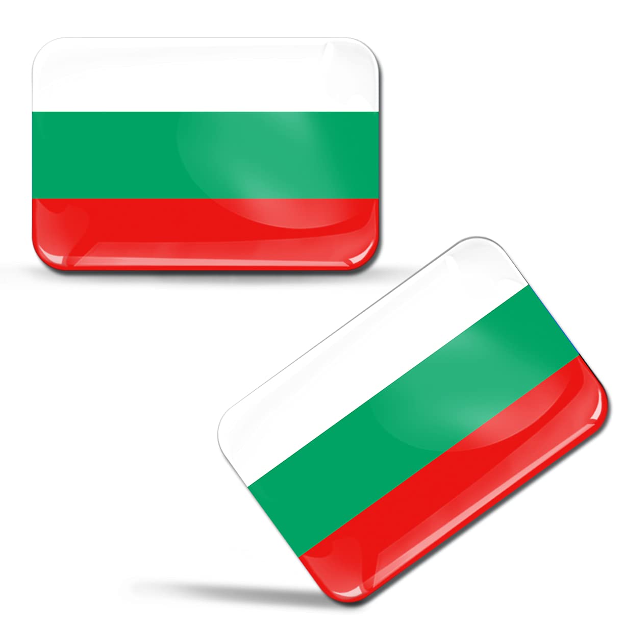 Skinoeu Multi-Coloured Skinoeu® 2 X 3D Sticker Bulgaria Bulgarian Flag F 74
