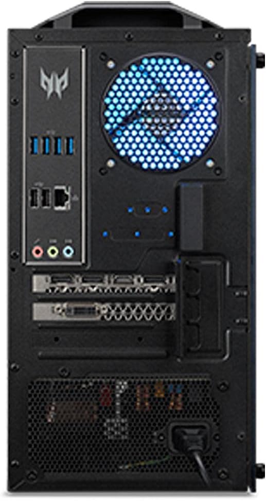 Rear view of Acer Predator Orion 3000 desktop showing various ports