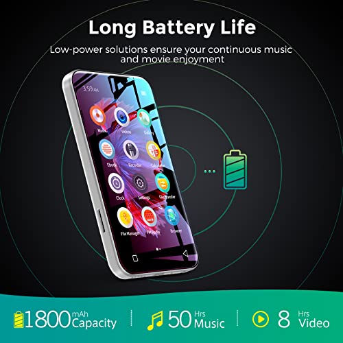 Wifi Mp3 Player With Bluetooth, Timmkoo 4.0" Full Touch Screen Mp3 Mp4 Player With Speaker, Portable Hifi Sound Walkman Digital Music Player With Fm Radio,Recorder, Ebook,Clock, Browser (White) #TOP5