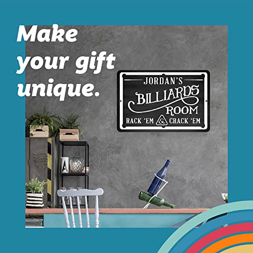 Personalized Chalkboard Billiards Room Metal Room Sign (8X12 Inches) #TOP1