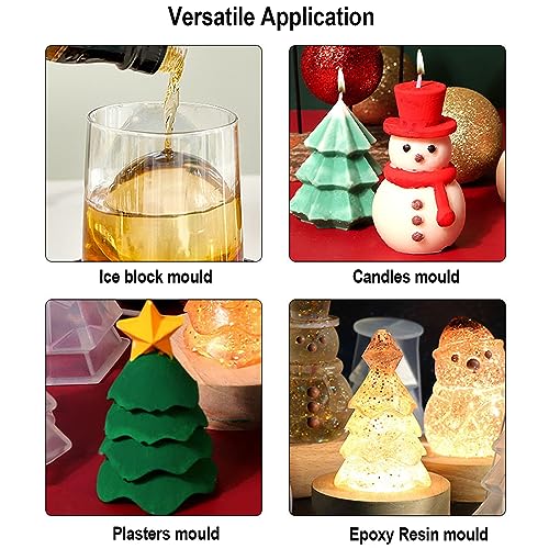 Treedix Snowman Christmas Tree Resin Molds Silicone, 3D Candle Making Molds, Moulds for Epoxy Resin Candle Making - Image 3