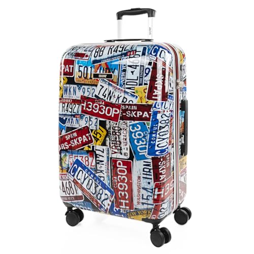 SKPAT - Valise Moyenne - Valise Rigide. Valise a Roulette. Valise Soute Avion - Valise De Voyage Résistante en Polycarbonate - Valise Ultra Légère, Cadenas à...