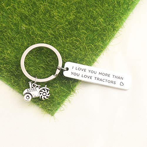 MYOSPARK Tractor keychain I Love You More Than You Love Tractors Farmer Gift Jewelry For Him3