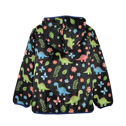 CHIFIGNO Colorful Cartoon Dinosaurs Toddler Thick Soft Sweatshirt Jacket with Polar Fleece Lining 3T2