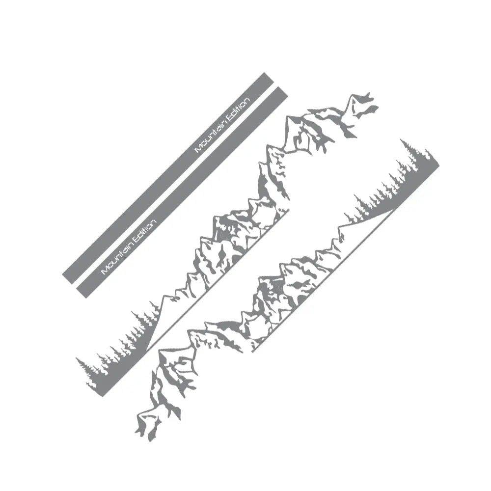 Car Mountain Tree Stickers for Transporter T4 T5 T6 Camper Van Motorhome DIY Decals Accessories(Glossy Gray,SWB)