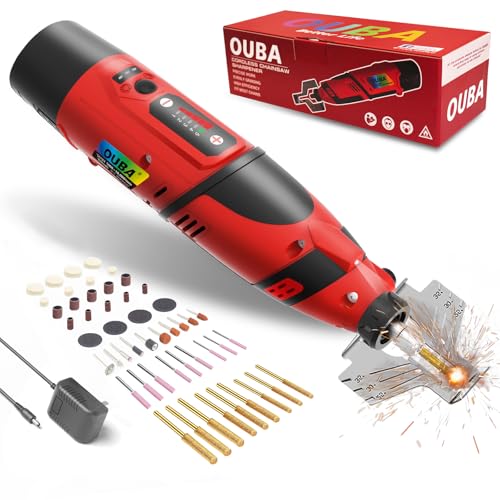 OUBA Cordless Chainsaw Sharpener 12v Battery, Electric