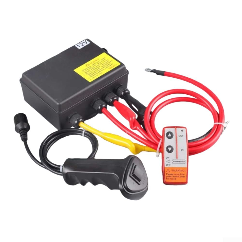 Boîtier de commande de treuil avec télécommande sans fil pour véhicule tout-terrain 6000 charge de treuil de 9000 kg, comprend un relais pour le contrôle et le fonctionnement complets du treuil (12 V)