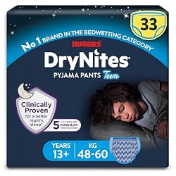 HUGGIES DryNites, Pyjama Pants, Boys 13+ Years (48-60KG),…