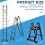 Wolec 12.5FT A-Frame Telescoping Extension Ladder with Wheels, Black