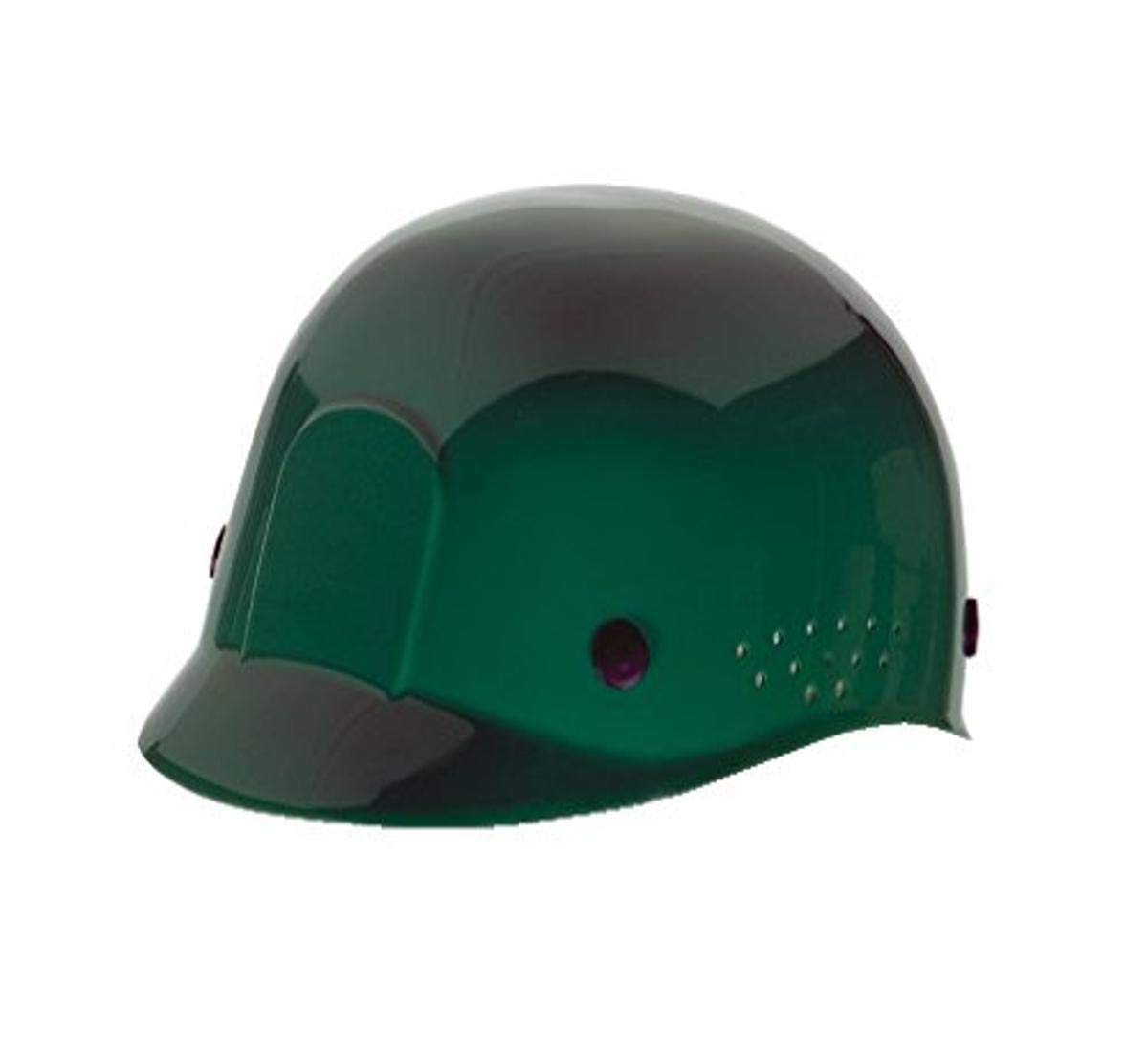 MSA 10033655 HDPE Bump Cap with Plastic Suspension and Sweatband, Green