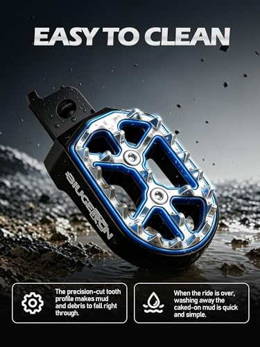 Image of JFG RACING Dirt Bike Foot Pegs,Double Deck CNC Rest Pedal Footpegs for CR125 CR250 02-11 /CRF150R 07-24 /CRF250R 04-24 /CRF300L 21-24 /CRF450R 02-24 /CRF250X CRF450X CRF250RX CRF450RX-Black