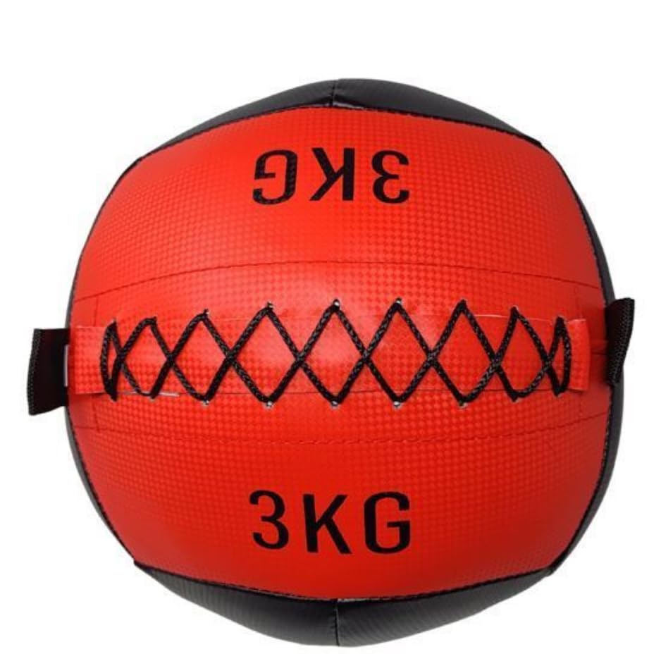 Palla Medica 3 Kg, Wall Ball Ecopelle per Esercizi e Allenamento funzionale, Home Fitness