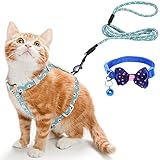【DISEÑO AJUSTABLE】 Correas de ajuste para un ajuste perfecto al cuello, pecho y estómago (2 puntos de hebilla de ajuste en el cuello y 1 hebilla de ajuste en el pecho). El arnés para mascotas tiene forma de H, fácil de usar y quitar. Esta estructura está pensada para gatos activos que no quieren ser atados y evita que el gato se escape.