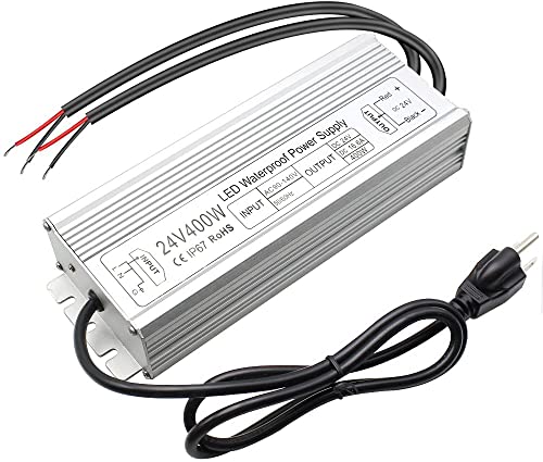 inShareplus 24V 400W LED Power Supply, IP67 Rainproof Waterproof Outdoor Driver,AC 90-140V to DC 24V Low Voltage Transformer, Adapter Converter for LED Light, Computer Project, Outdoor Use by inShareplus - Image 8