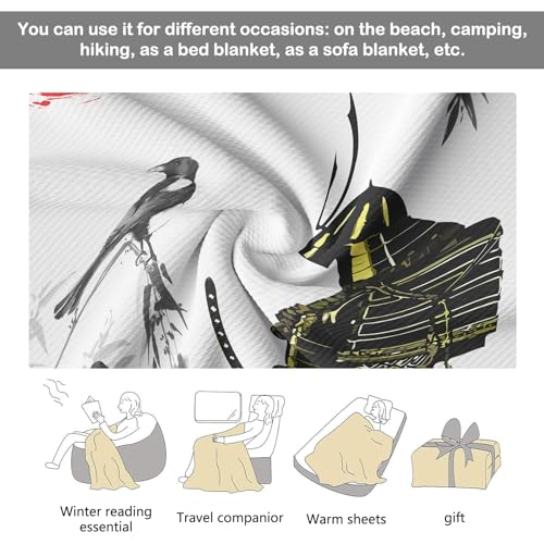 Japanische Kuscheldecke Flanell Decke Japanische-Muster Fleecedecke Flauschig Weich und Warme, Japanischen Stil Wohndecke Sofadecke Couchdecke Für Teens Erwachsene. (Style C, 130x150cm)