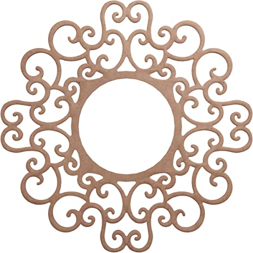 Ekena Millwork 22" OD x 8 3/8" ID x 3/8" T Reims Wood Fretwork Pierced Ceiling Medallion, Wood (Paint Grade)
