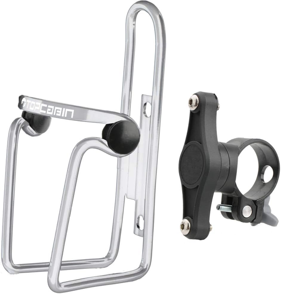 TOPCABIN Water Bottle Cages, Adjustable MTB Bicycle Water Bottle Holder Lightweight Bike Water Bottle Cages Brackets with Two Clamping Solutions