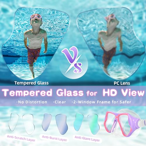 Kids Swim Mask With Nose Cover Anti Fog 180° Clear Swimming goggles by Freela - Used condition - Image 4