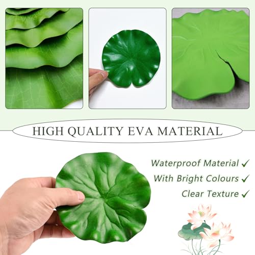 SYEYCW 10 Stück Künstliche Teichpflanzen, Schwimmende Seerosenblätter Kunststoff Teich Ornamente, 5 Größen Realistische Seerosenblätter, für Haus Garten Teiche Pool Aquarium Landschaft Dekoration