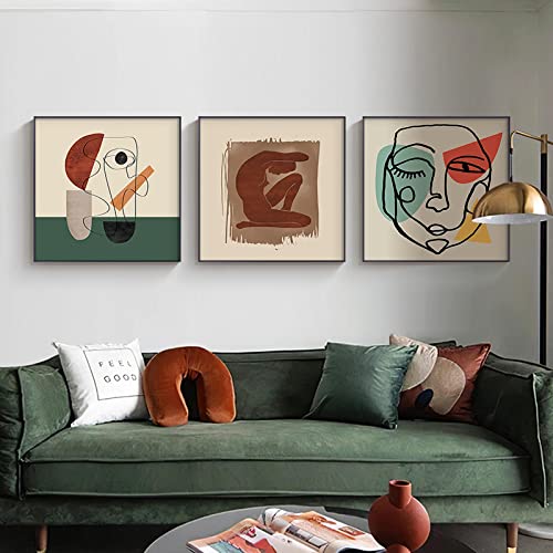 Figure abstraite carré toile peinture pour raviver un mur blanc vide