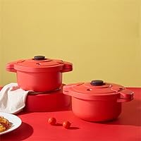 Vista 9 de Microwave Pressure Cooker 10.8x5.5 in Red Multifunction Cooking Pot Steamer for Rice Vegetables Pasta, Compact Design for Small Kitchens and Quick