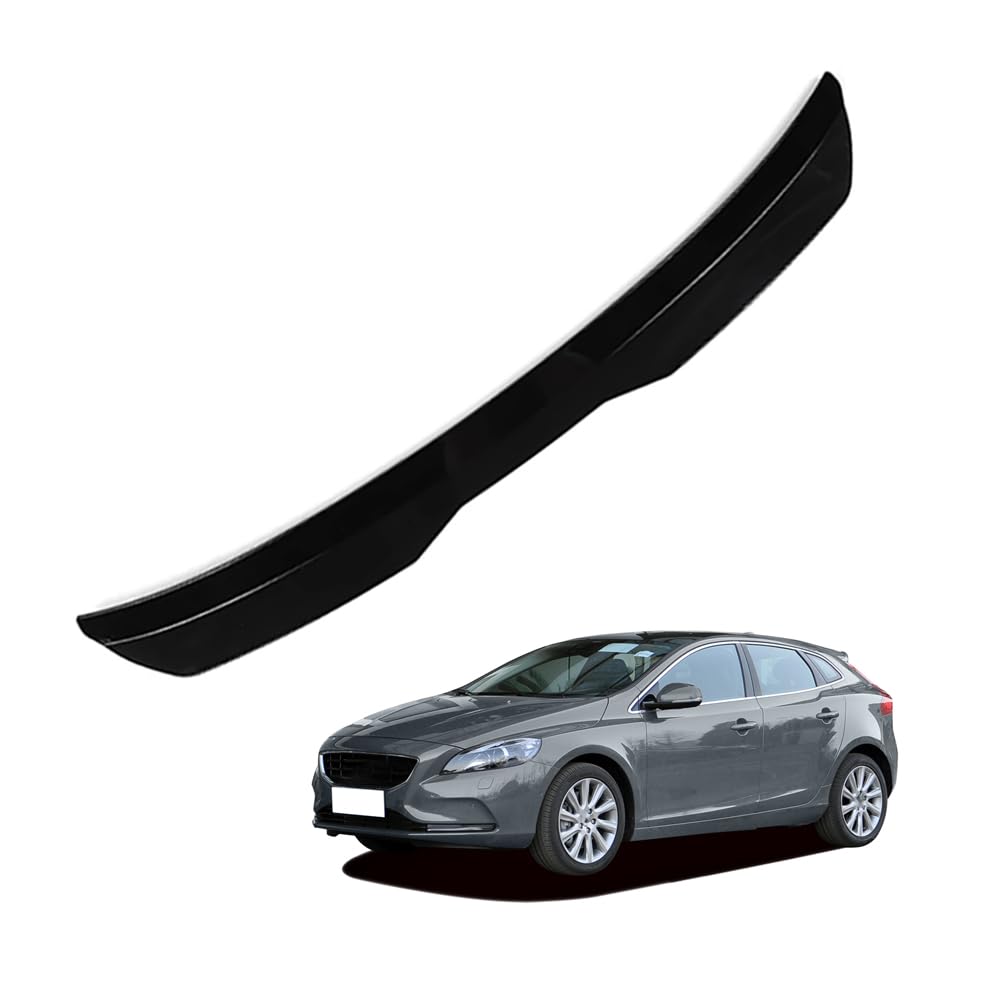 KizmiQ Car Rear Spoilers,for Volvo V40 2013 2014 2015 2016 2017 2018 2019 Roof Wing Hatchback Modification ABS Spoiler reduces drag Improve Fuel Efficiency spoiler,A/Black