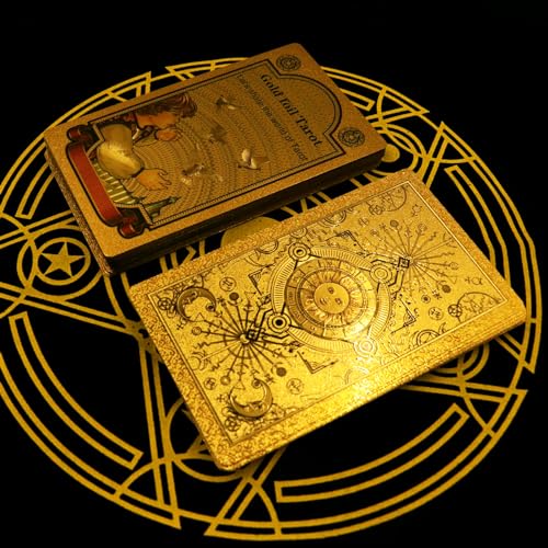 GIBZ Conjunto tradicional de tarô para cartas de tarô Rider Waite Tarot Conjunto luxuoso de folha do