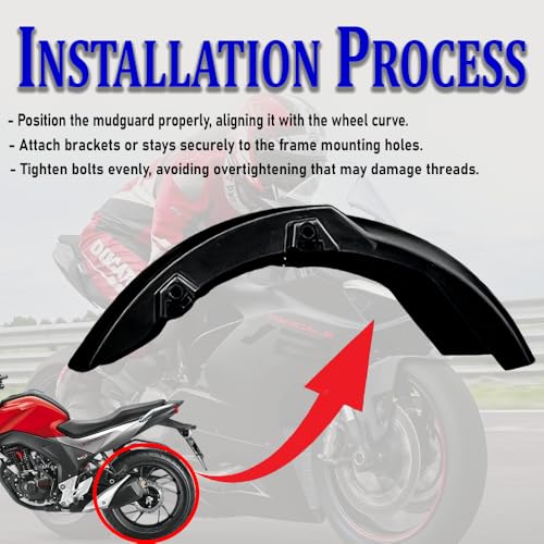 Image of Universal Rear Mudguard for Motorcycles - Lightweight, Durable, Riding Comfort - Compatible with Sports, Naked & Touring Bikes