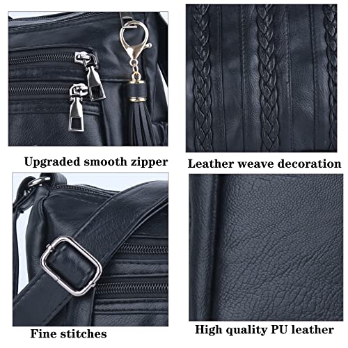 Image of ELDA Purses for Women Pocketbooks Soft PU Leather Ladies Crossbody Purse Multi Pocket Shoulder Bag
