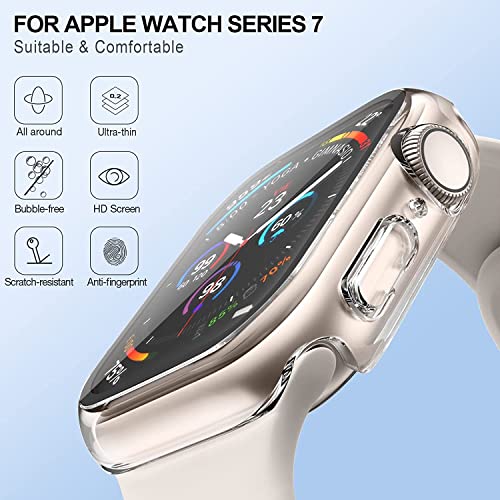 Image of Mizi Thin Case with Built-in Tempered Glass for Apple Watch Series 8 /7 41mm - Clear