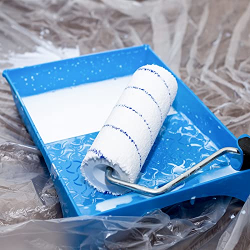 Pilot Fish 10 Piece 0.8Mil Clear Plastic Drop Cloth For Painting, Plastic Sheeting 9X12Ft, Light Plastic Tarp Dustproof Waterproof Tear-Resistant Clear Cover For Furniture Couch Wall #TOP5