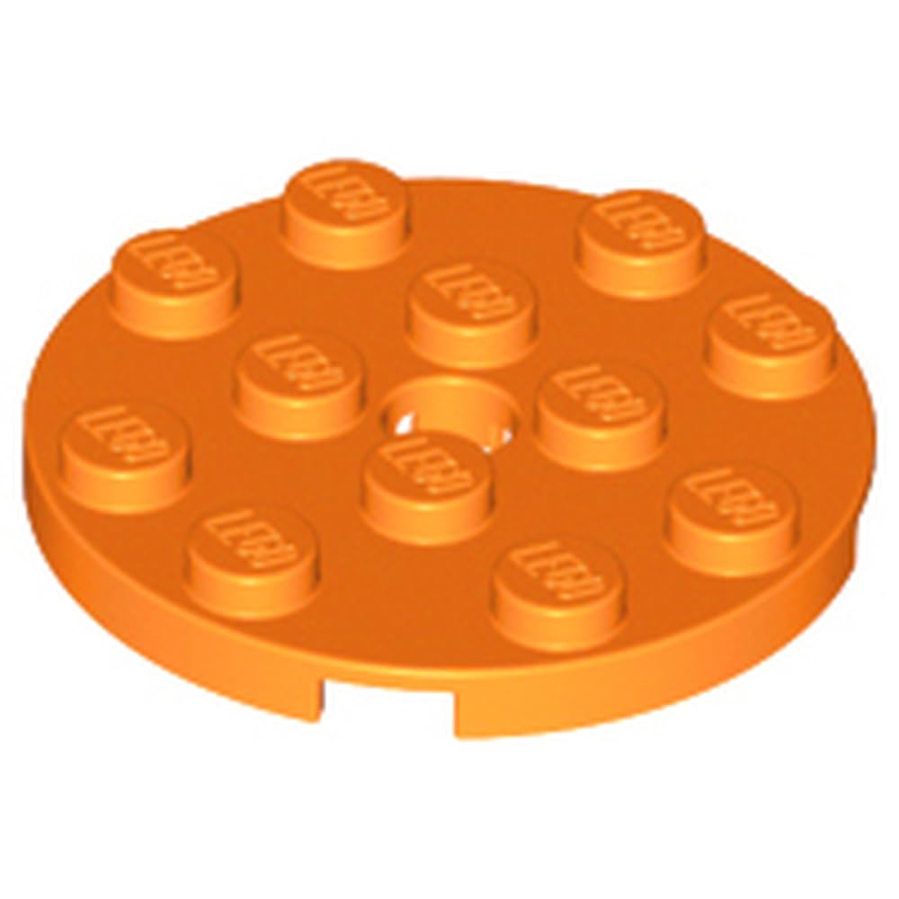 LEGO Plate, Round 4 x 4 with Hole, Part 60474 (Orange, 2, count)
