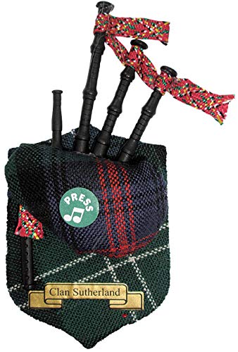 I LUV LTD Sutherland Clan Musical Bagpipe Fridge Magnet, Made in Scotland